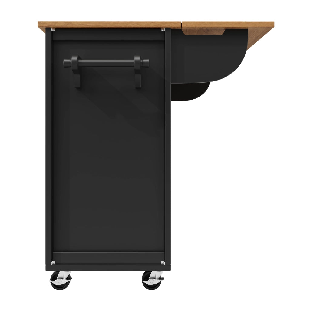 ISOLA CUCINA con piano pieghevole 137,9x73x92,5 cm MDF metallo nero