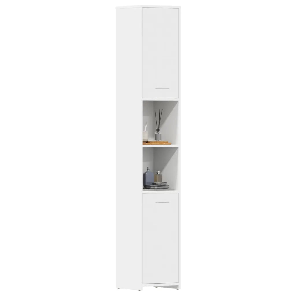 Armadio da Bagno Bianco 30x30x183,5 cm in Truciolato cod mxl 12764