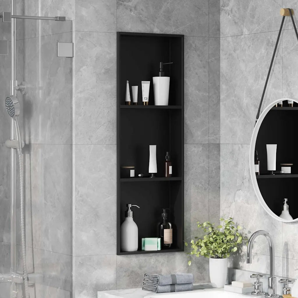 Nicchia per doccia Nero 92 x 32 x 10 cm Acciaio inossidabile CFW5211140