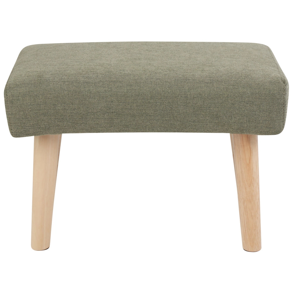 Poggiapiedi in poliestere verde con gambe in legno Camera da letto Soggiorno Accessori per sedersi