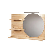 Vicco Specchio con mensola Rovere 80 x 50 cm con 3 scomparti aperti