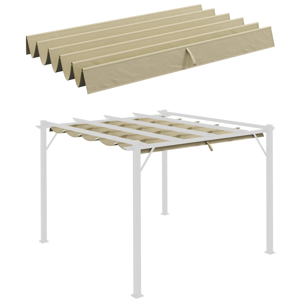 Telo di ricambio per gazebo 250 x 255 cm in poliestere beige, con fori di drenaggio e montaggio rapido