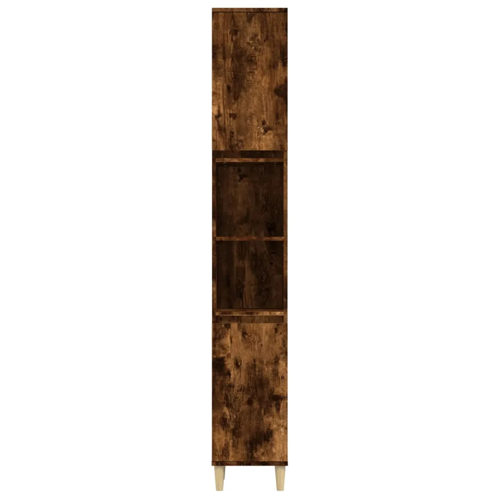 Armadietto Bagno Rovere Fumo 30x30x190 cm in Legno Multistrato 819793