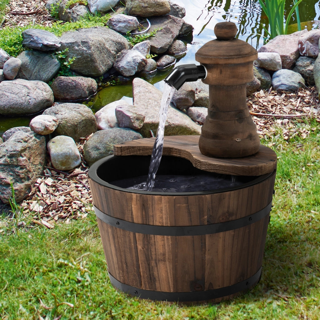 Fontana da Giardino in Legno e Metallo ¨C Zephmum ¨C ?27x37 cm Naturale