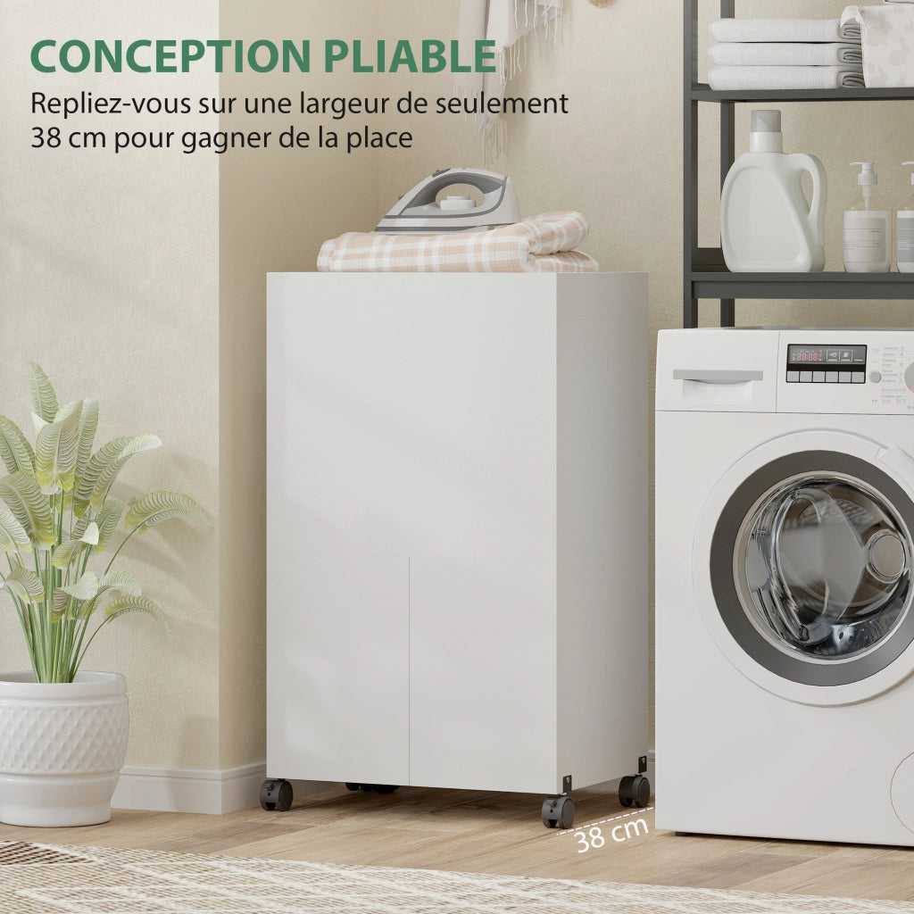 Tavolo da stiro pieghevole con ruote ¨C zephmum ¨C bianco 80x40x100 cm