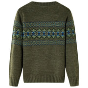 Maglione per Bambini Lavorato a Maglia Cachi 128