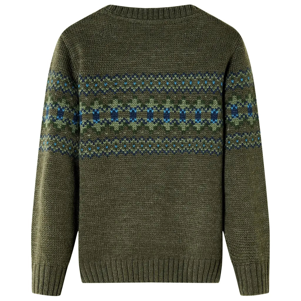 Maglione per Bambini Lavorato a Maglia Cachi 128