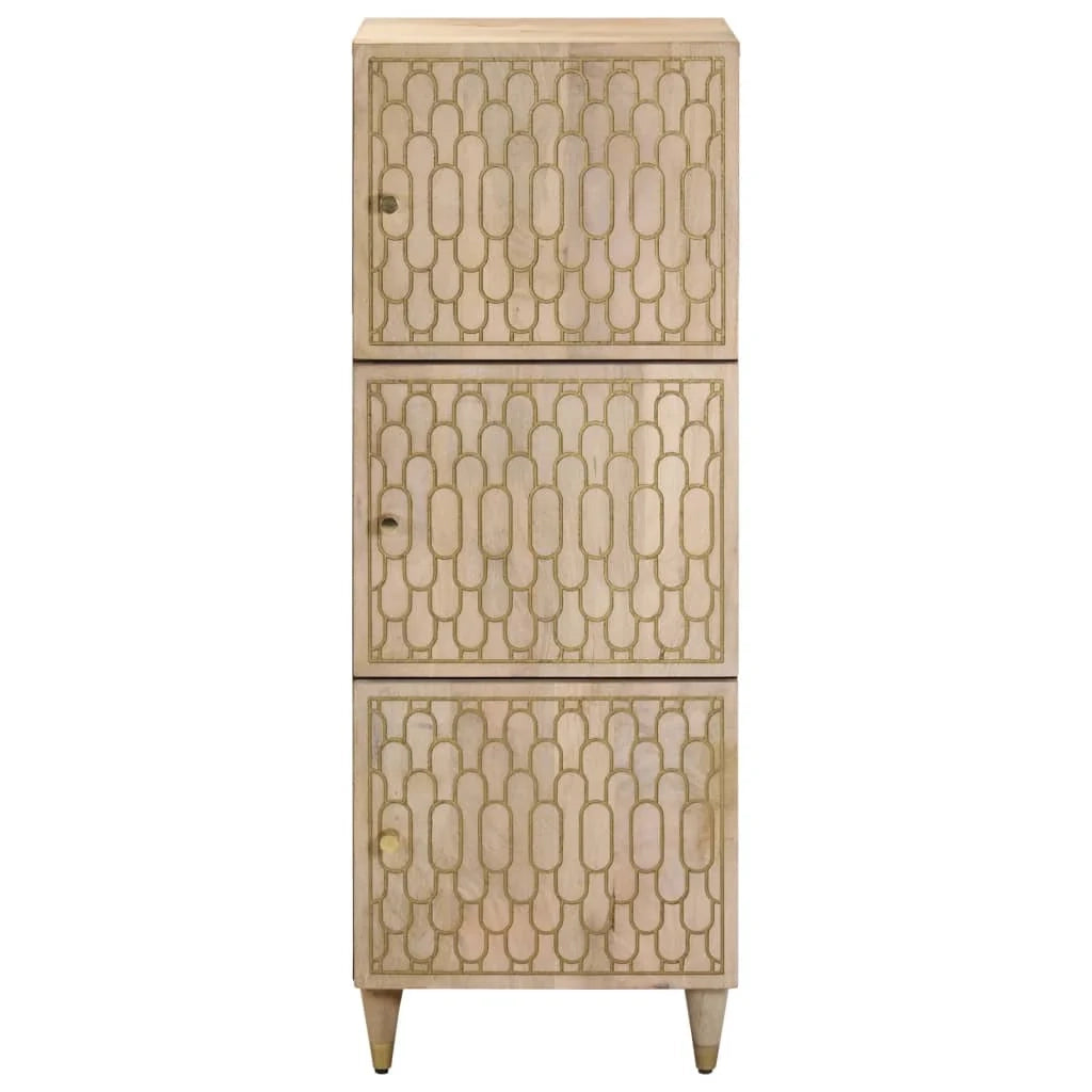Buffet credenza cassettiera armadio mobile contenitore organizer per cucina soggiorno salotto 40 x 33 x 110 cm legno massello di mango marrone 02_0029578