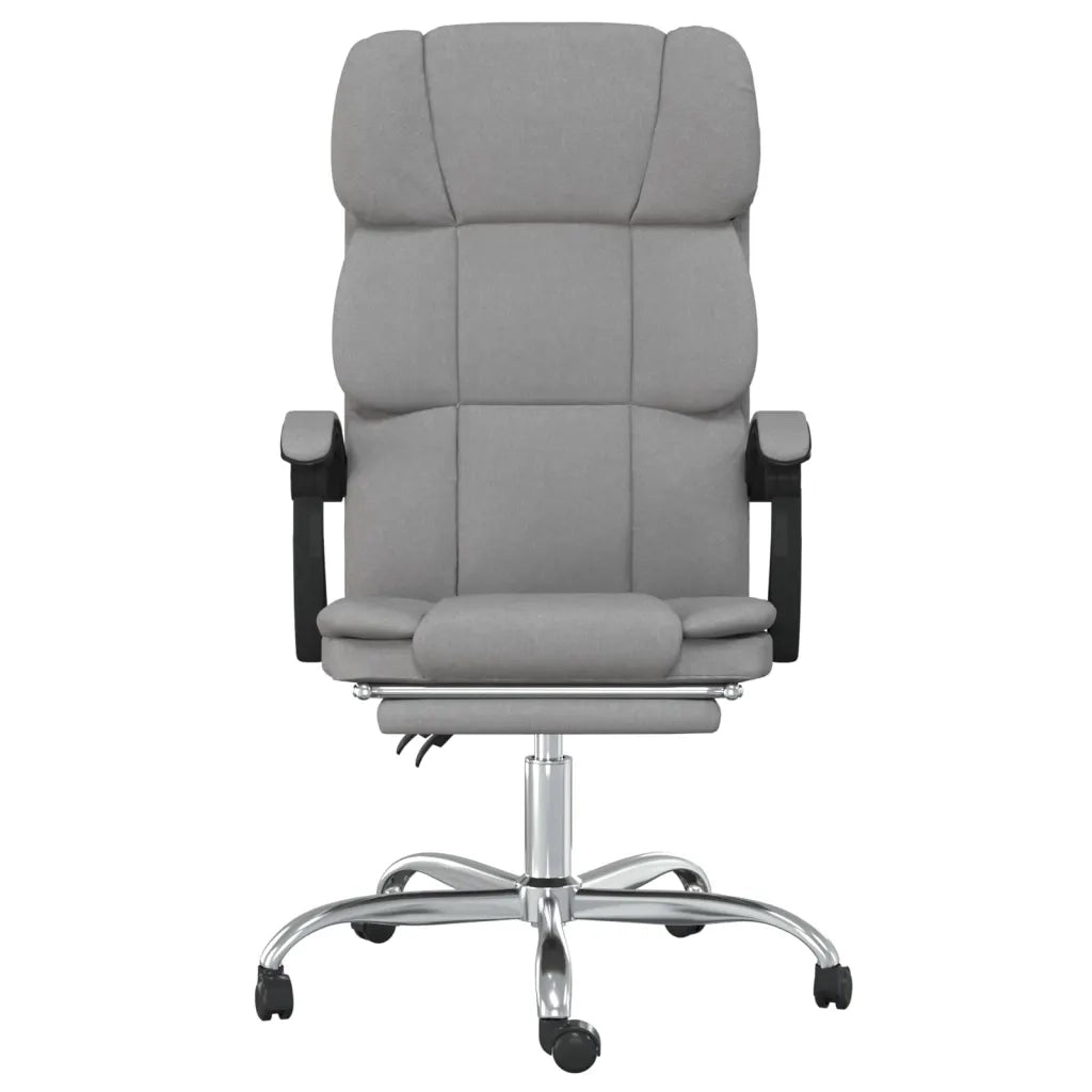 Poltrona | Sedia Relax da Ufficio Reclinabile Grigio Chiaro in Tessuto