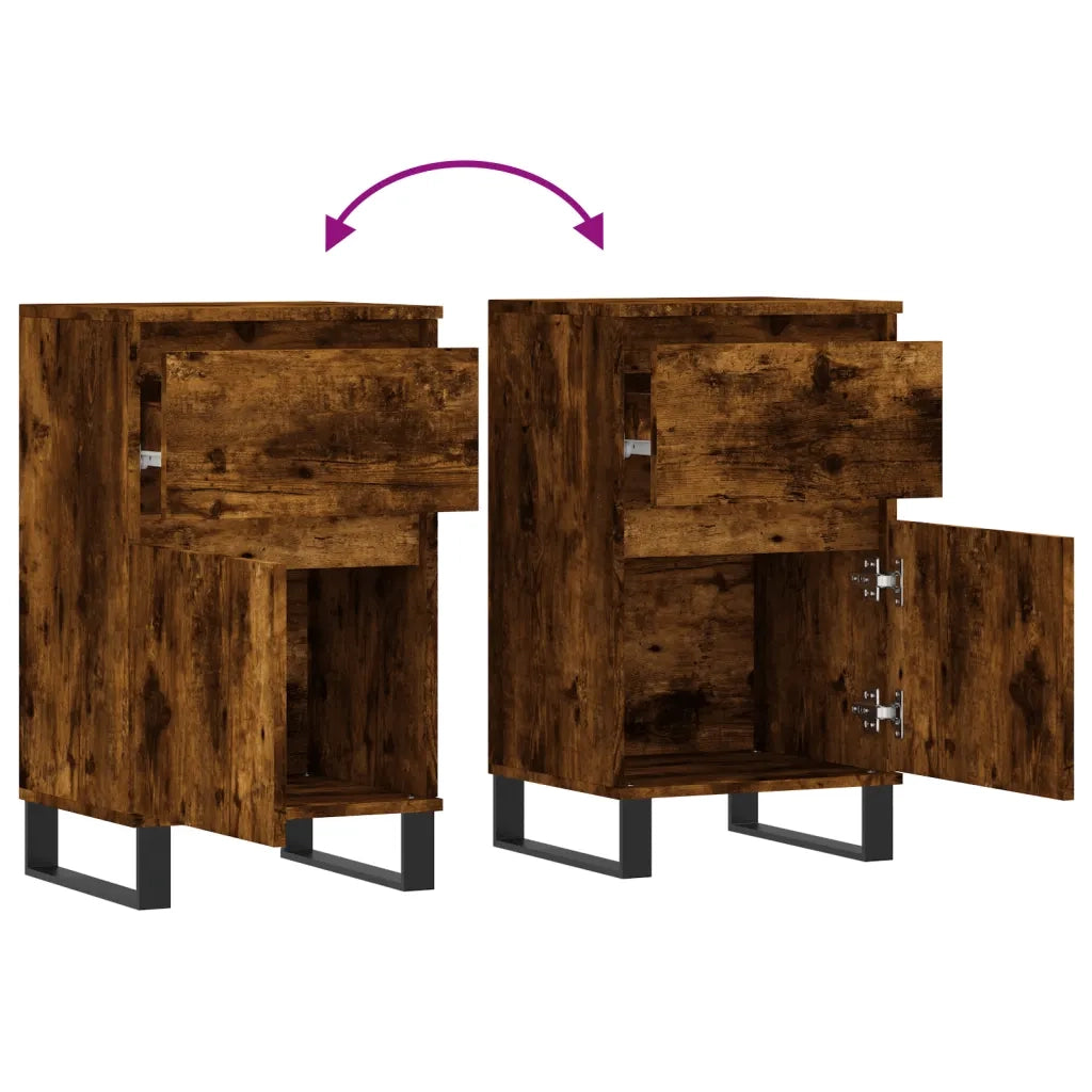 Credenza Rovere Fumo 40x35x70 cm in Legno Multistrato