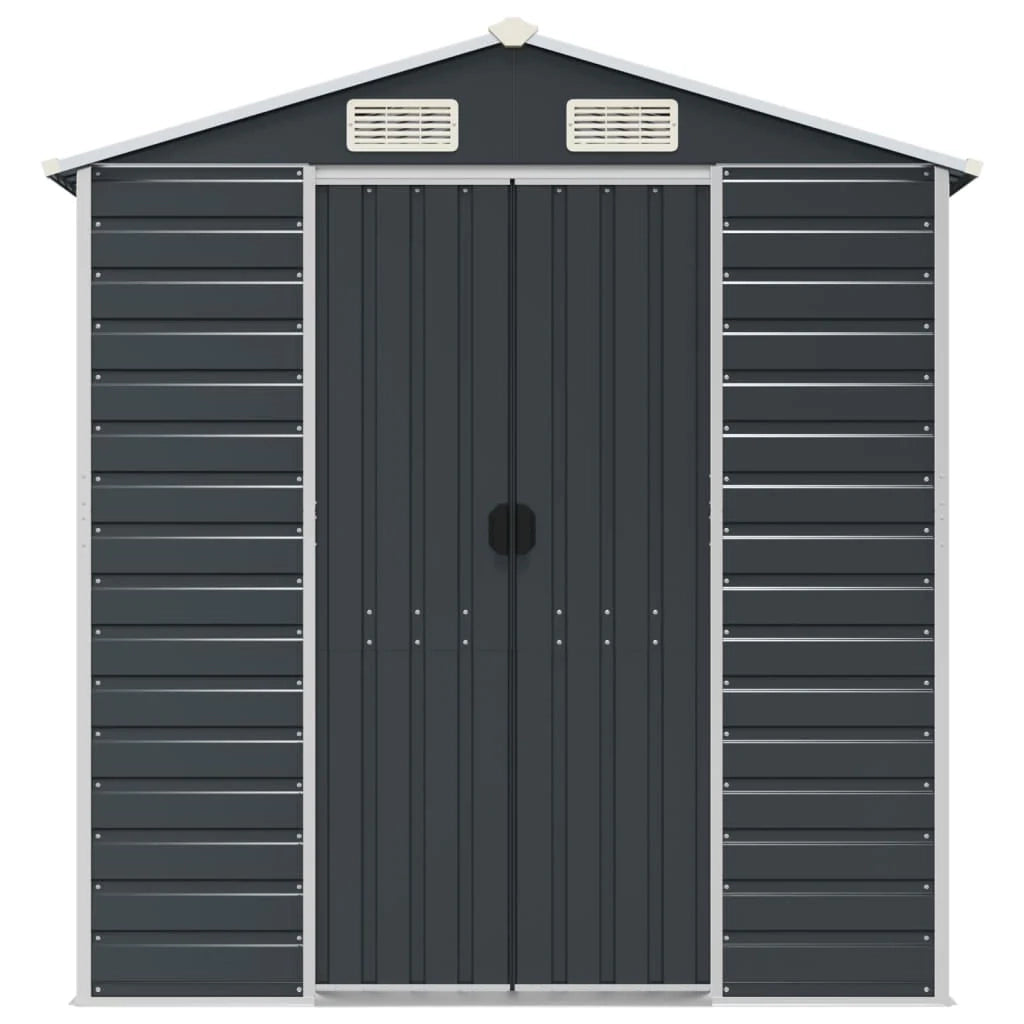 Casetta da giardino cabina ripostiglio casetta da esterno robusta casetta per attrezzi 191 x 300 x 198 cm acciaio zincato antracite 02_0022185