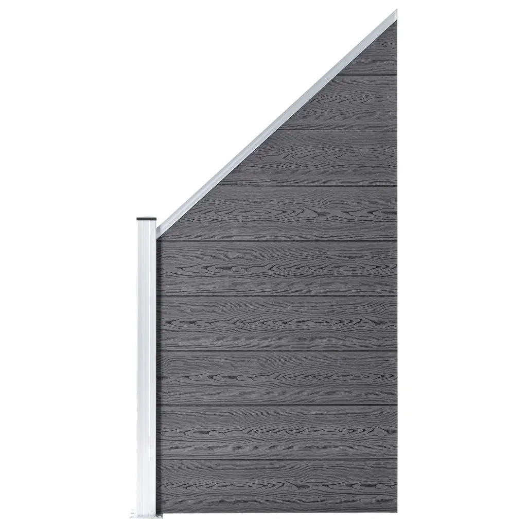 Pannelli Recinto WPC 10 Quadrati 1 Inclinato 1830x186cm Grigi 3053242