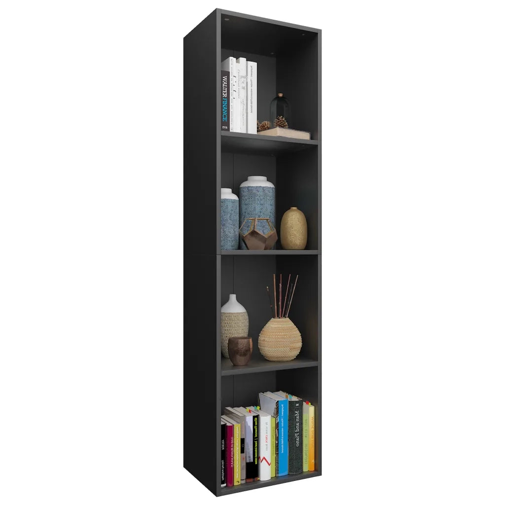 Libreria-Mobile TV Nero 36x30x143 cm in Legno Multistrato
