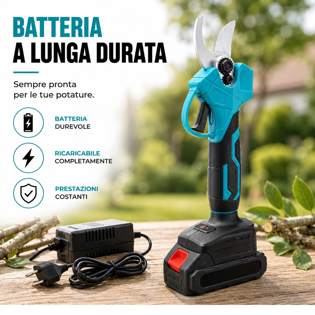 Forbici da Potatura Troncarami Cesoie a Batteria 21V con Valigetta Azzurro