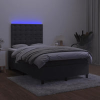 Letto a Molle con Materasso e LED Nero 120x200 cm in Velluto 3136355