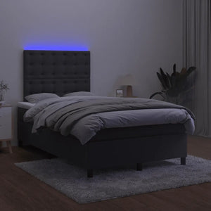 Letto a Molle con Materasso e LED Nero 120x200 cm in Velluto 3136355