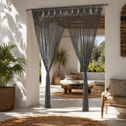 Macrame Curtain Anthracite 140x240 Cm Cotton