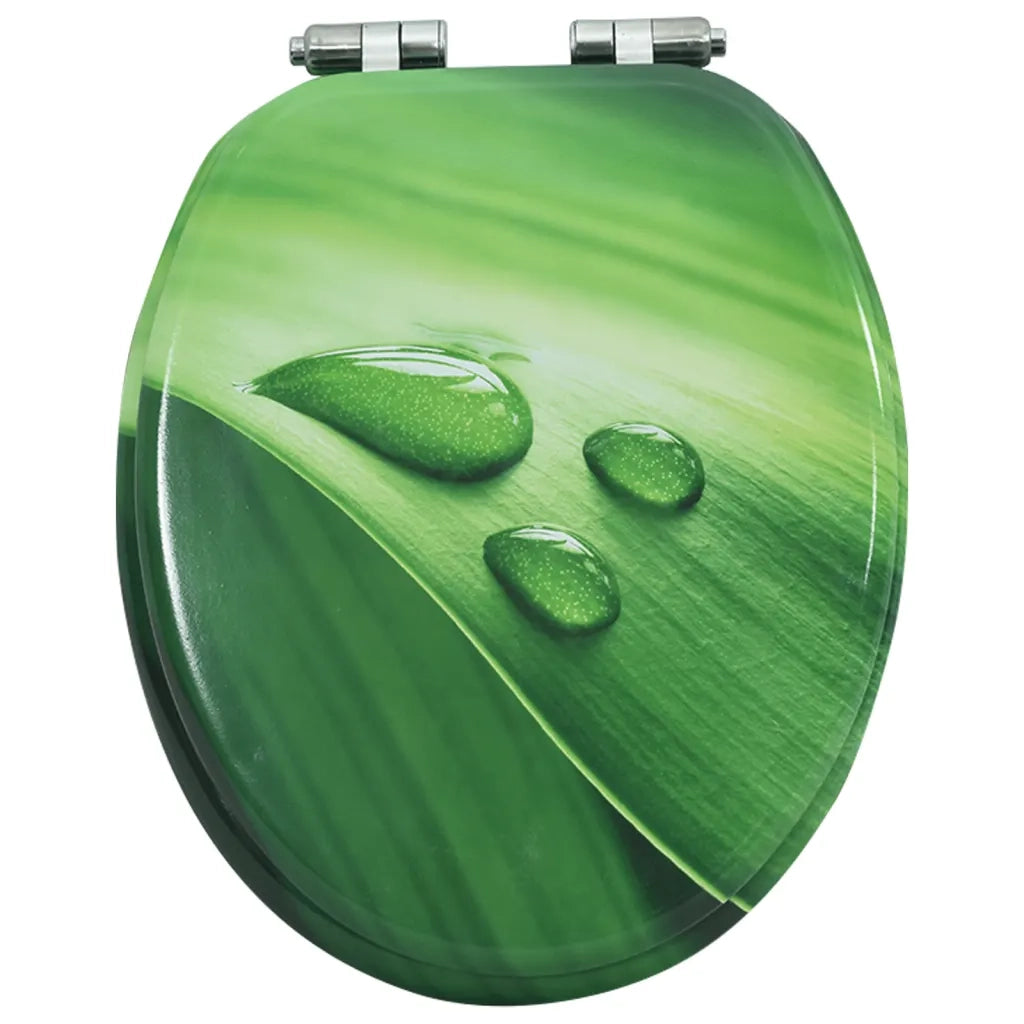 Tavoletta WC Coperchio Chiusura Morbida MDF Verde Goccia Acqua 146915