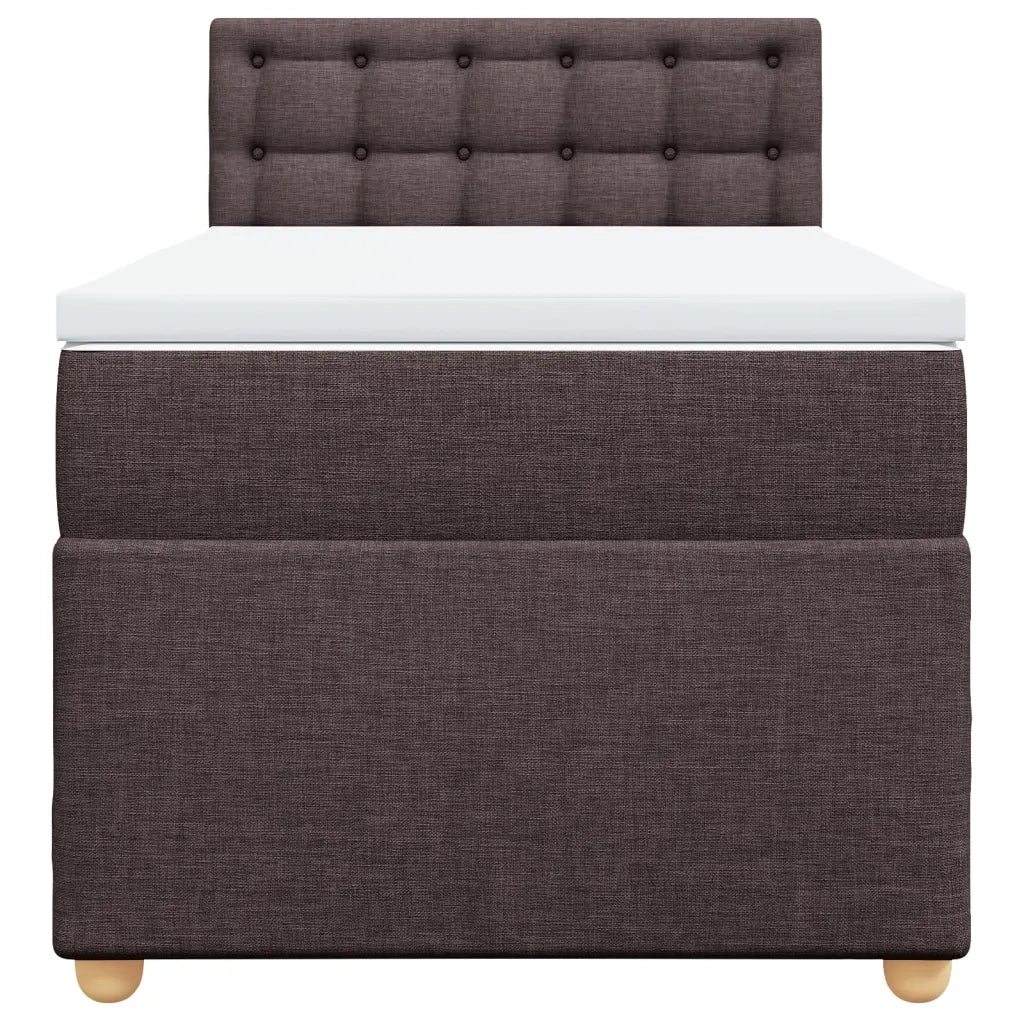 Giroletto a Molle con Materasso Marrone Scuro 90x190cm Tessuto