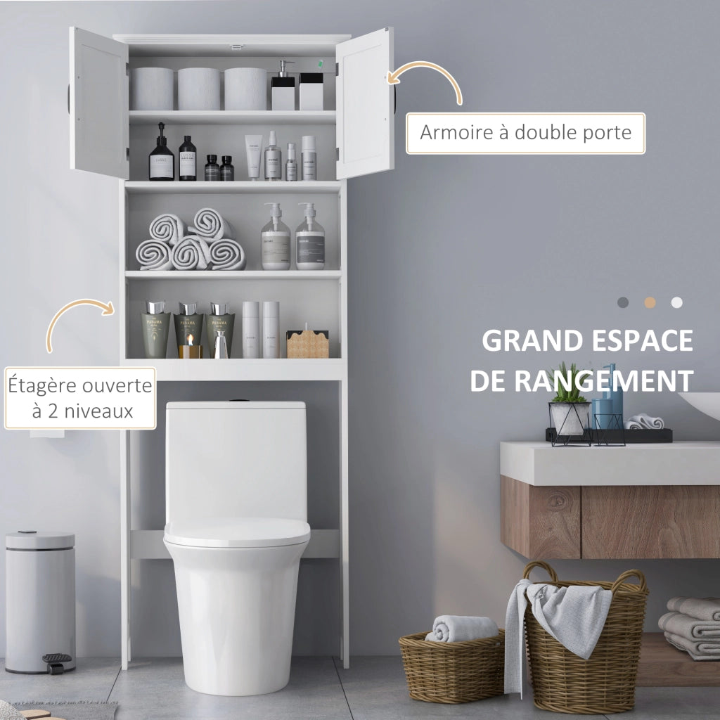 Armadietto Bagno con Ripiani Regolabili ¨C Zephmum ¨C Grigio 60x30x