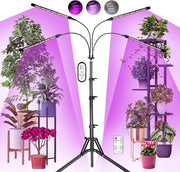 Lampada LED per Piante con Spettro Completo 120 LED, Lampada per Piante con Timer 3 Modalità di Colore, 10 Livelli di Brillantezza