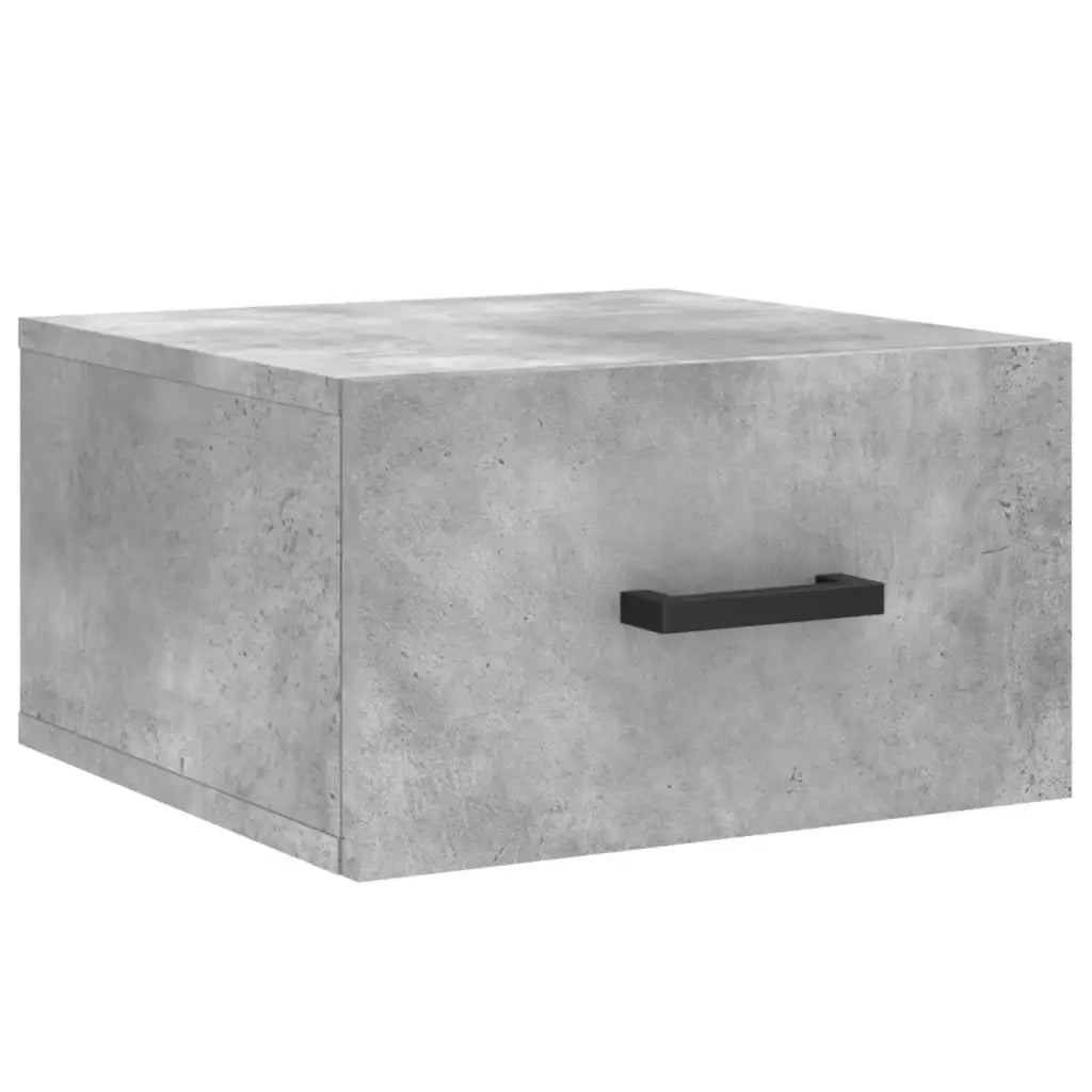 Set di 2 Comodini | Armadio da Notte | Mobiletto da notte a Muro Grigio Cemento 35x35x20 cm
