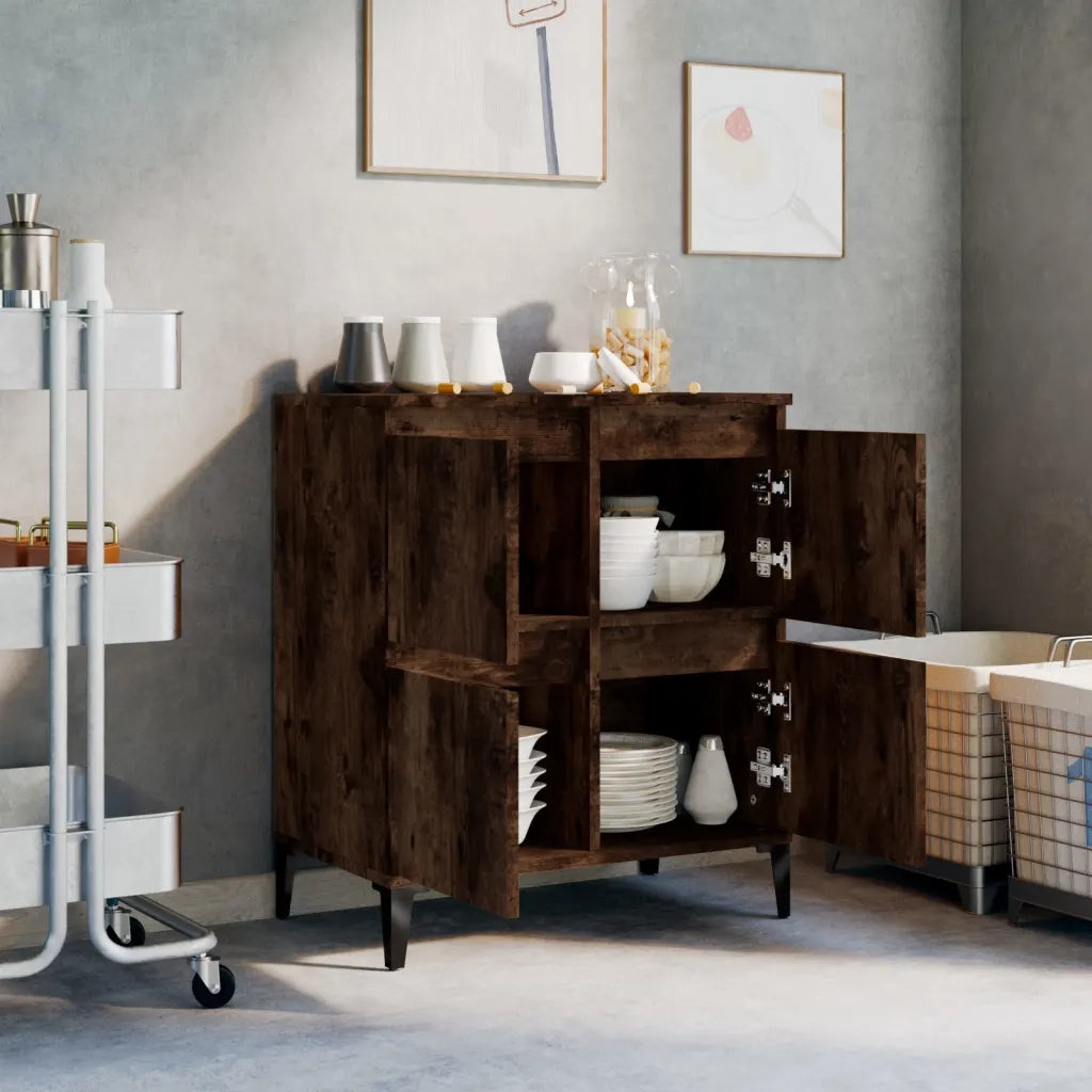 Credenza | Madia | Buffet da pranzo | Armadio da pranzo Rovere Fumo 60x35x70 cm in Legno Multistrato