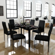 Set Tavolo da Pranzo 7 pz Nero 242987