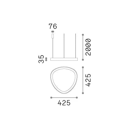 Lampada a Sospensione Gemini Led 36W Luce Naturale Ottone Regolabile Ideal Lux