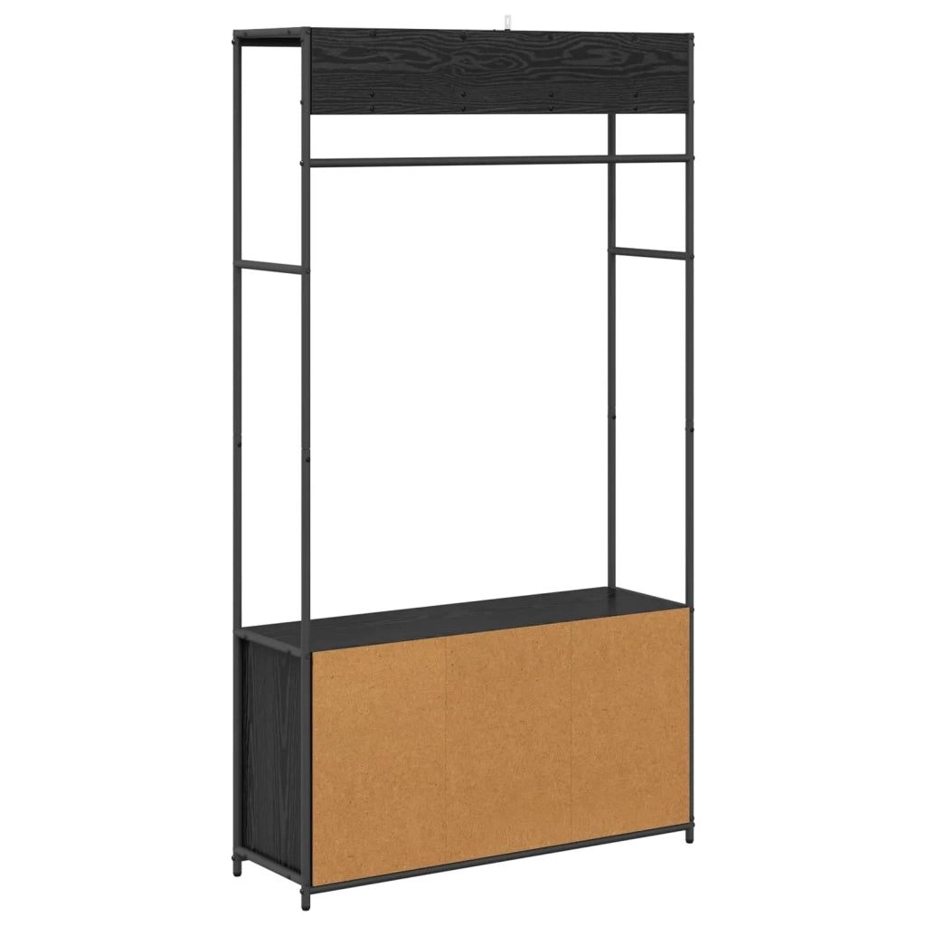 Appendiabiti con panca per scarpe Rovere Nero 8012032