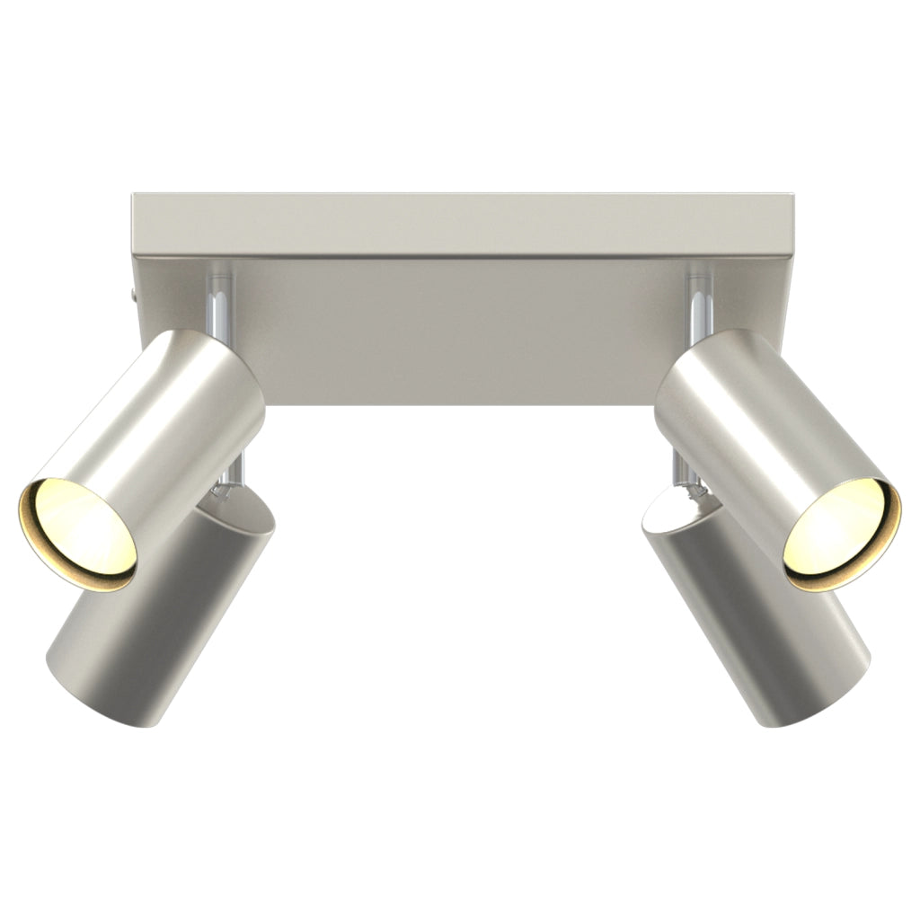Faro da soffitto 4 Vie Regolabili Nichel Spazzolato GU10