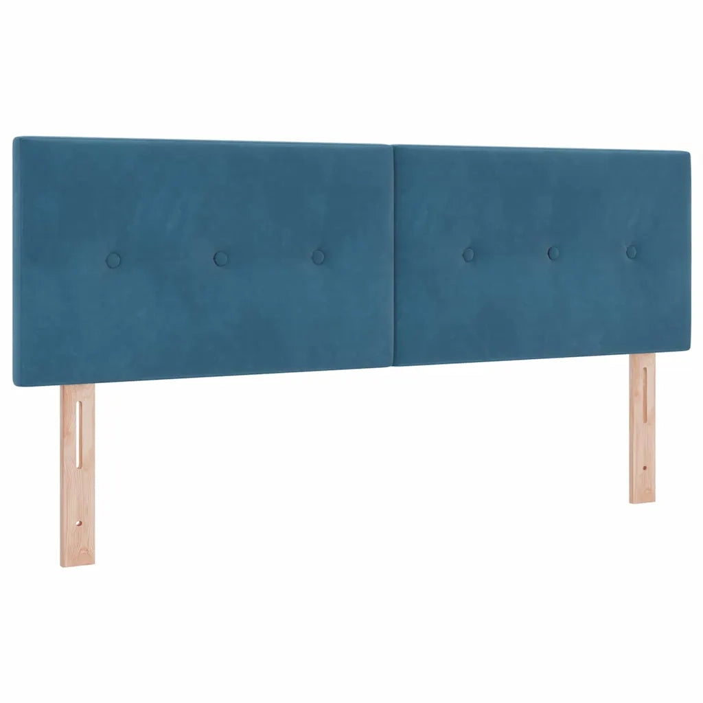 Letto a molle con testiera Blu scuro 140 x 200 cm Velluto 3340392