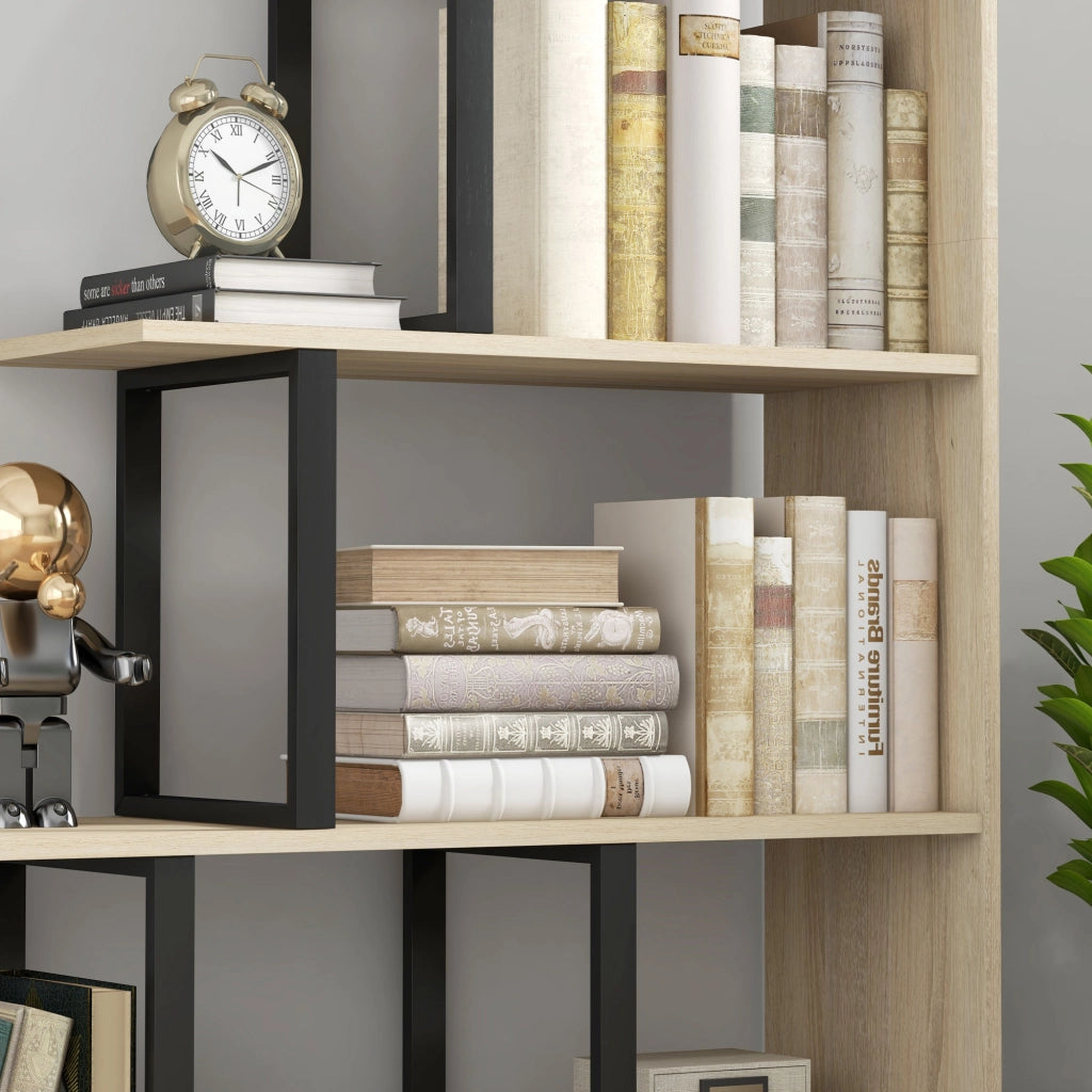 Libreria scaffale divisorio stile industriale ¨C zephmum ¨C quercia 102x30x160 cm