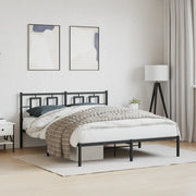 Giroletto con Testiera in Metallo Nero 150x200 cm 374243