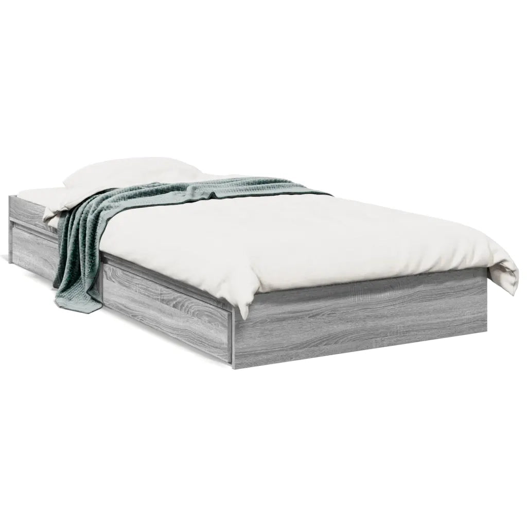 Giroletto Cassetti Grigio Sonoma 90x200 cm Legno Multistrato 3280683