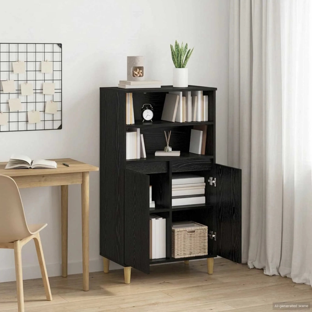 Credenza Rovere Nero 60 x 36 x 110 cm Legno ingegnerizzato 8014920