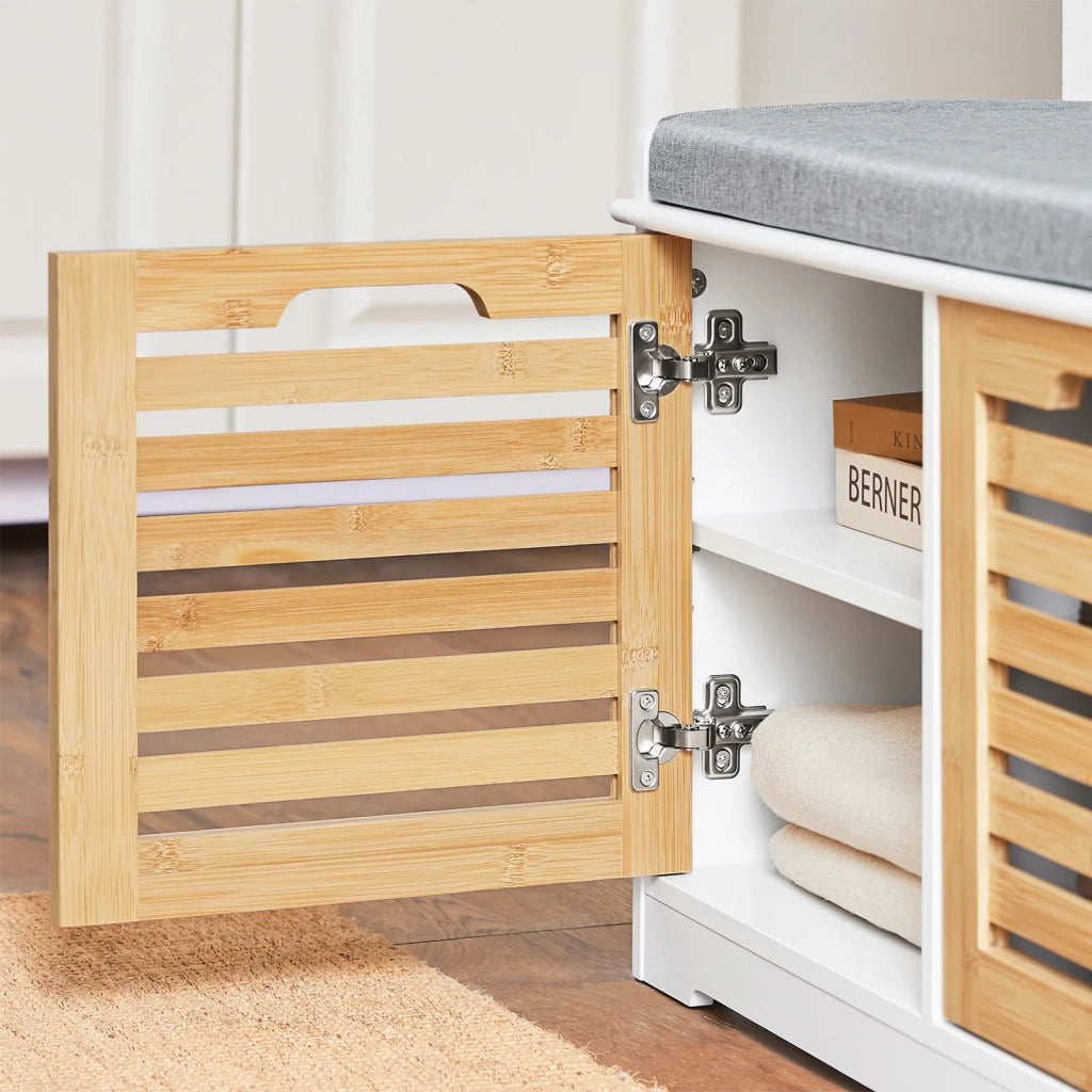 Panca Scarpiera da Ingresso con seduta Panca Contenitore L71xP35xA43 cm naturale FSR23-II-WN