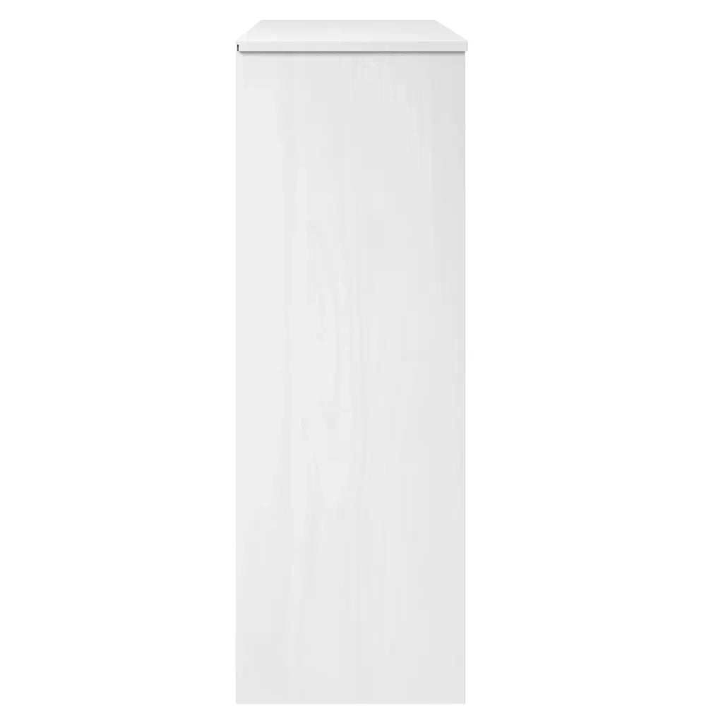 Piano Credenza MOLDE Bianco 90x35x100 cm Legno Massello di Pino