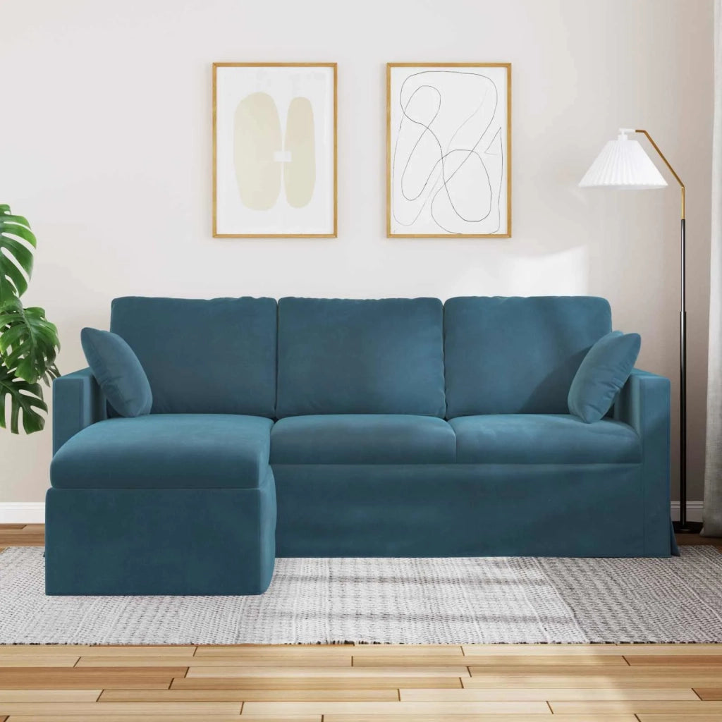 Divano Blu 198 x 134 x 80 cm Velluto