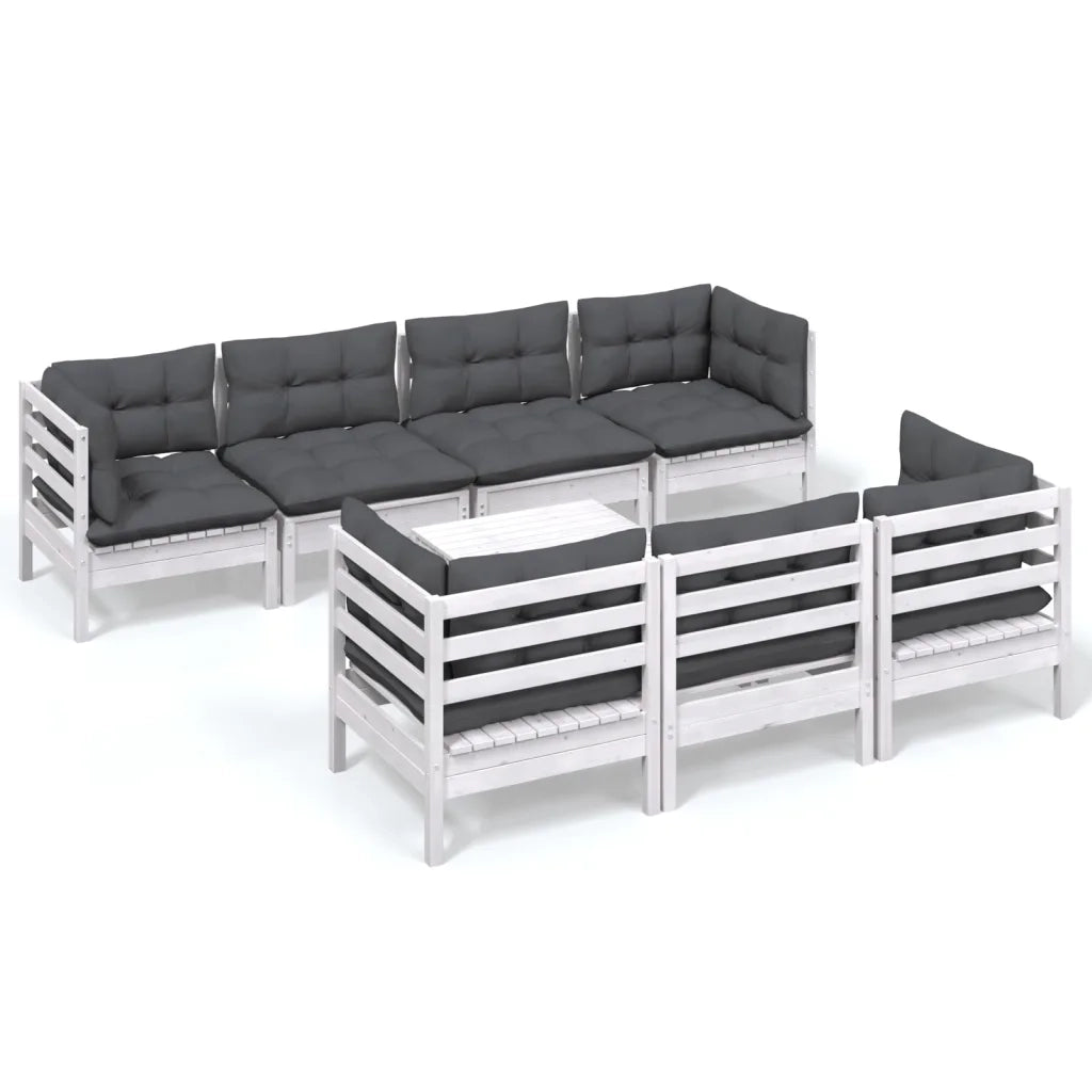 Set Divani da Giardino 8 pz con Cuscini Legno Massello di Pinocod mxl 97511