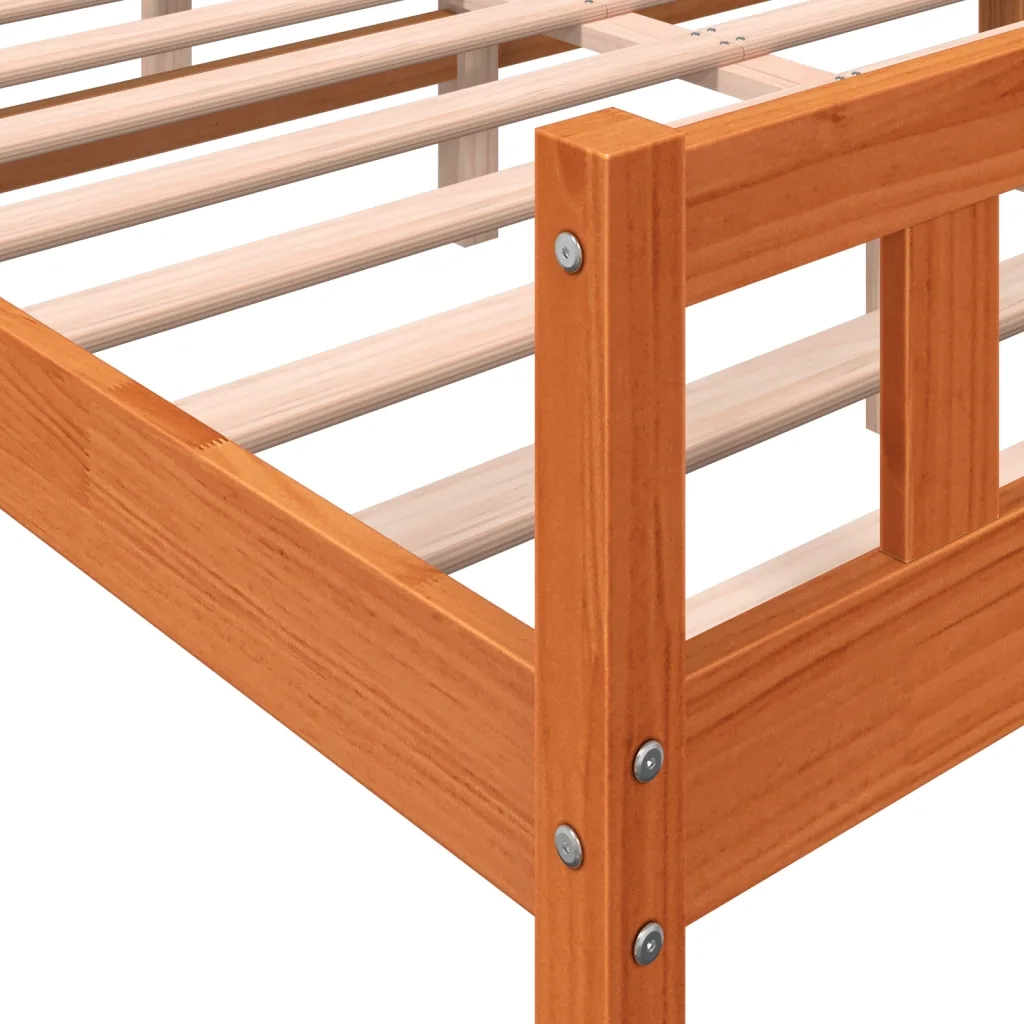 Letto senza Materasso Marrone Cera 150x200 cm in Legno di Pino 844398