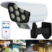Trade Shop - Telecamera Finta Pannello Solare Con Sensore Di Movimento 77 Led Faretto Luce -