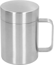 Tazza da Caffè in Acciaio Inox 400ml - Caffè con Manico Largo - Tazza Riciclabile - Leggera - Manico Ampio - Ideale per Campeggio