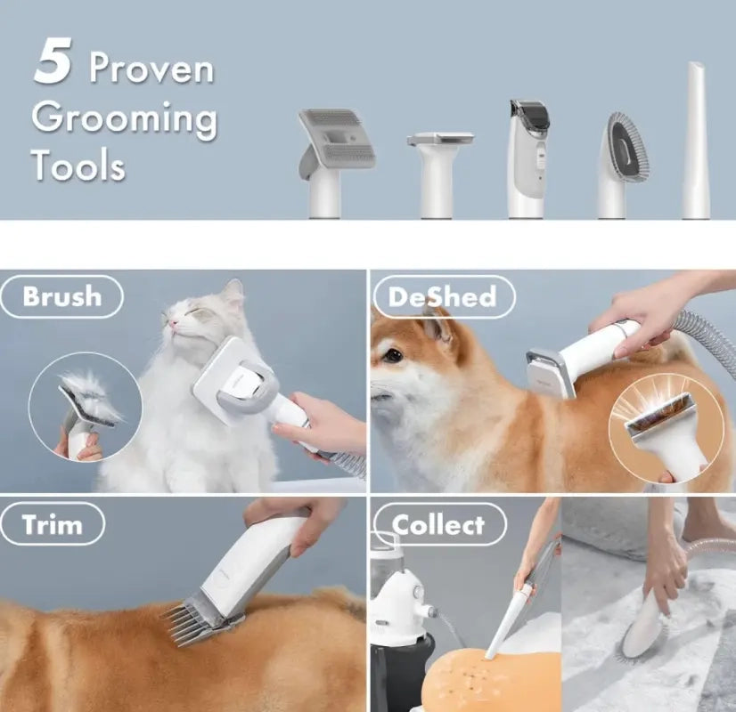 Neakasa - Kit di toelettatura P2 Pro 5-in-1 con aspirapeli per cani / gatti