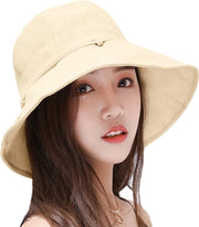 Cappello da sole pieghevole per donne con protezione UV - Beige, taglia M