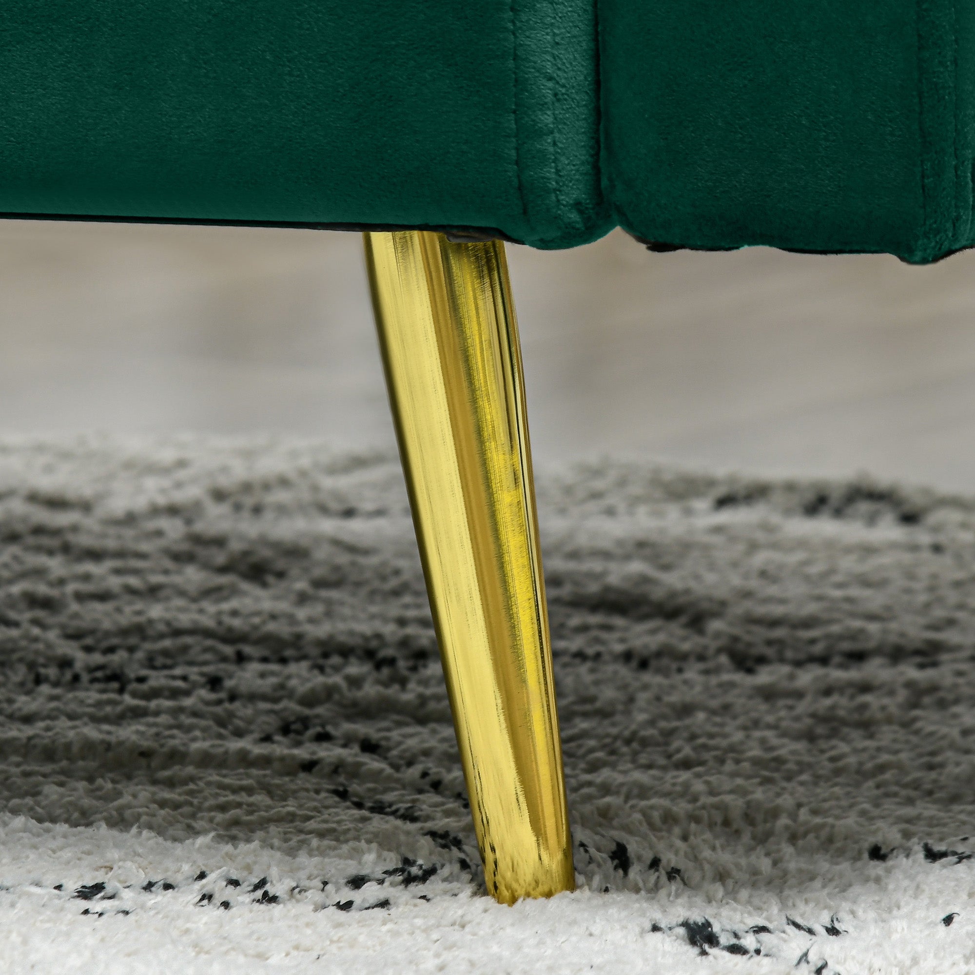 Divano Letto Singolo Clic Clac con Schienale Regolabile 215x83x87 cm in Tessuto Effetto Velluto con 2 Cuscini Verde