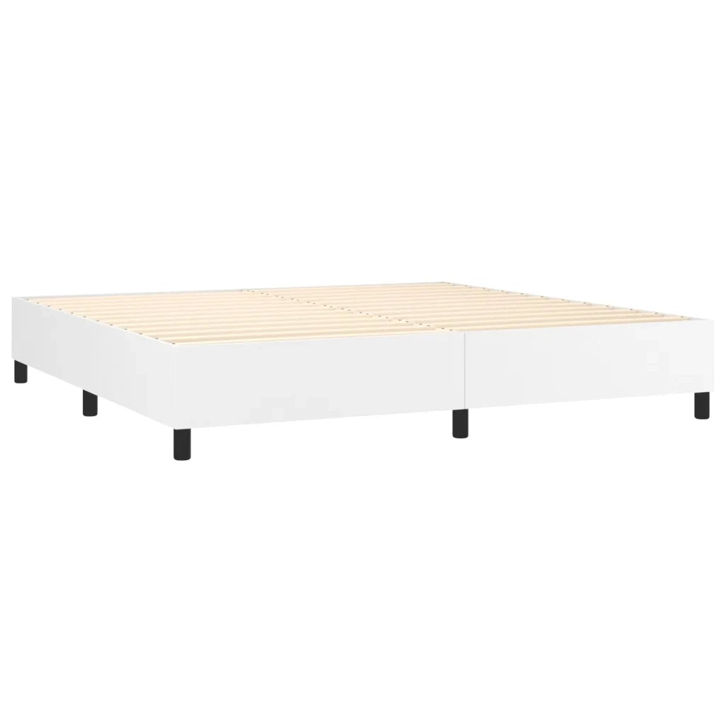 Giroletto Molle con Materasso e LED Bianco 200x200cm Similpelle 3135844