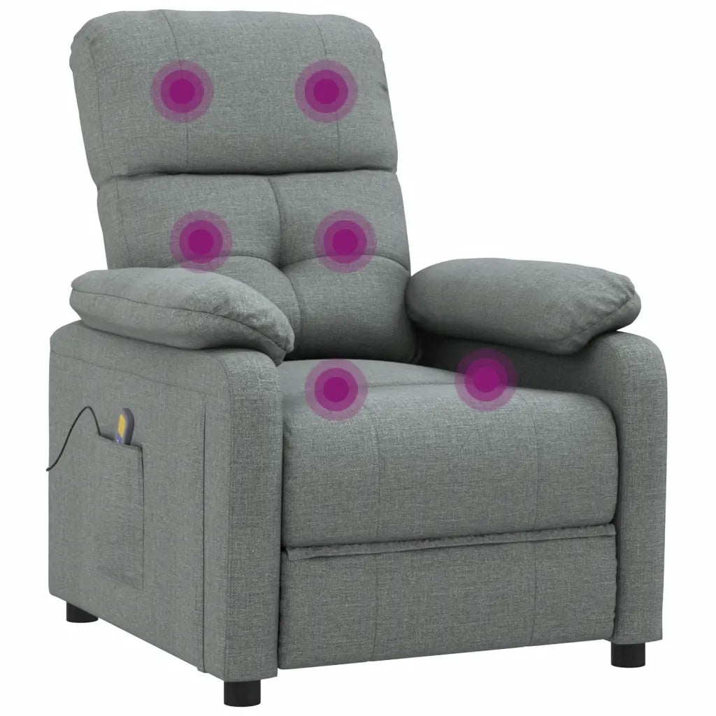 Poltrona Massaggiante | Sedia Relax Grigio Scuro in Tessuto