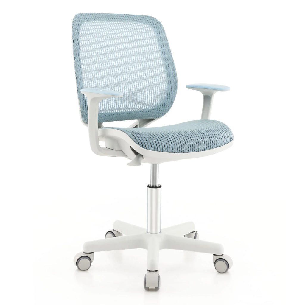 Sedia da ufficio girevole regolabile per bambini 57 x 57 x 80-92 cm comfort ergonomico stile moderno nylon blu 20_0019240