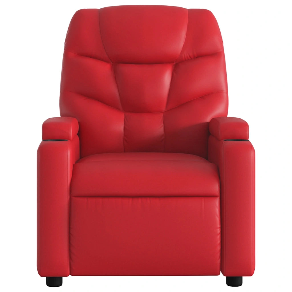 Divano Sedia-Poltrona Massaggio Elettrica Reclinabile Rosso Similpelle 591056